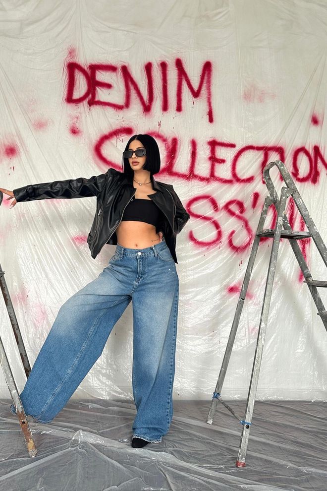 Elisa Jeans a gamba larga Blu Abbigliamento all'ingrosso Casuale