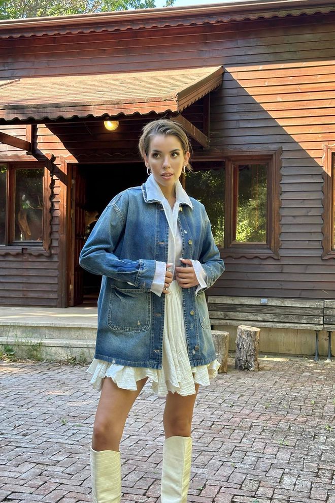 Elisa Giacca Di Jeans Vintage Blu Abbigliamento all'ingrosso Casuale