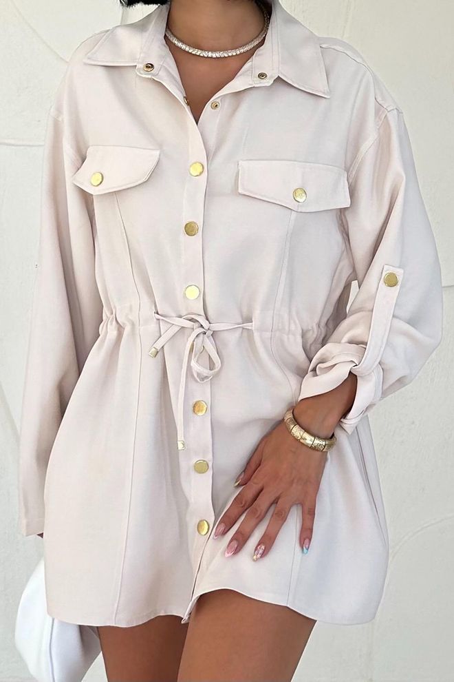 L&C Béžová Neformálna Elegantná Formálna Košeľa Veľkoobchod s oblečením Žiadna látka