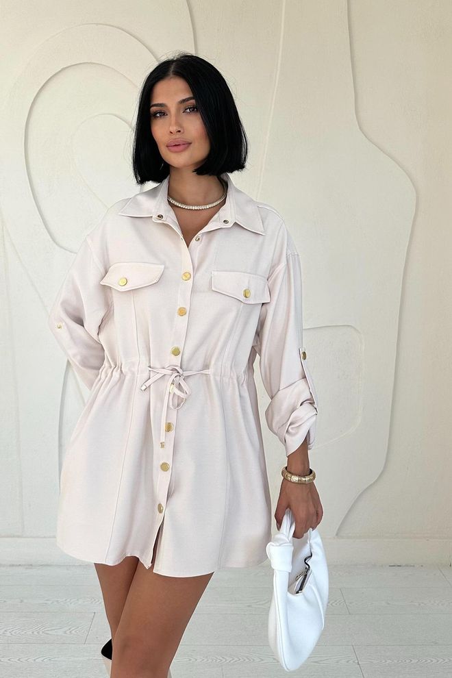 L&C Beige Lässiges Elegantes Formelles Hemd Großhandelskleidung Lässig