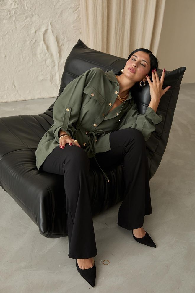 L&C Zelena Ležerno Formalno Ulična Oblačila Eleganten Majica Oblačila na debelo Brez blaga