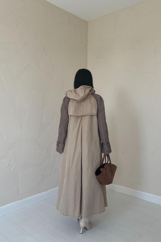 L&C Beige Trenchcoat Elegant Casual Hooded Buttoned Wholesale Clothing Formal