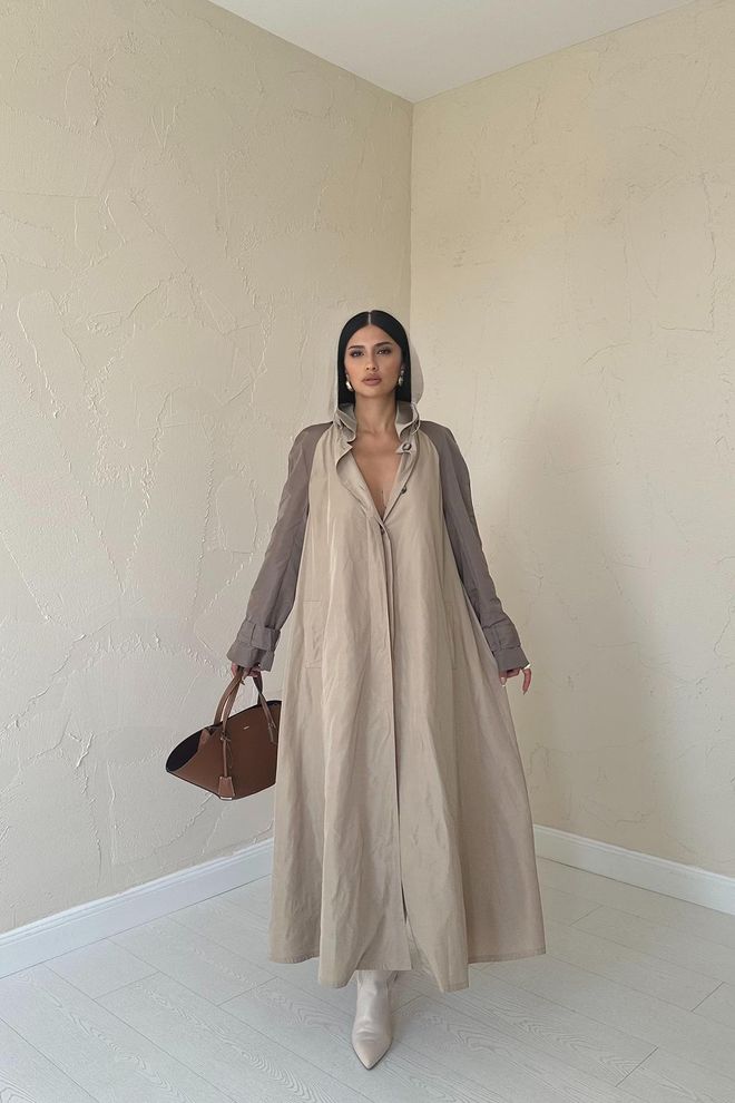 L&C Beige Trenchcoat Elegant Casual Hooded Buttoned Wholesale Clothing No Fabric