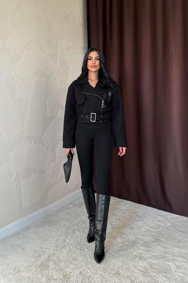 Elisa Cappotto Con Stampa Occhielli Nero Abbigliamento all'ingrosso Casuale