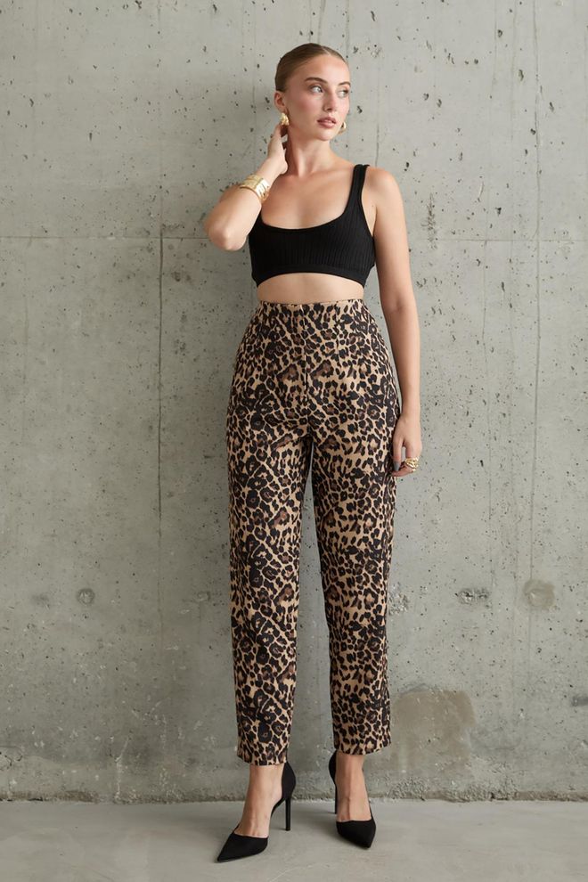 Elisa Pantaloni In Tessuto Fantasia Leopardo Abbigliamento all'ingrosso Casuale