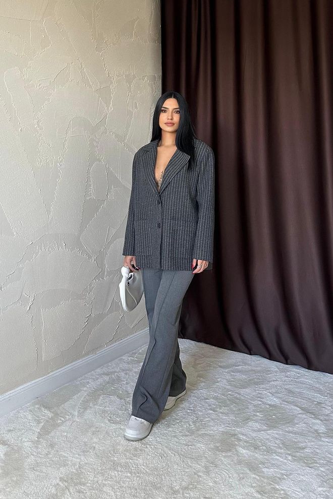 Elisa Pantaloni Con Coulisse In Vita Antracite Abbigliamento all'ingrosso Casuale