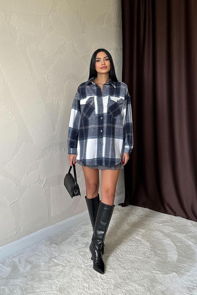 Elisa Camisa Leñador Con Bolsillos Azul Marino Ropa al por mayor Casual