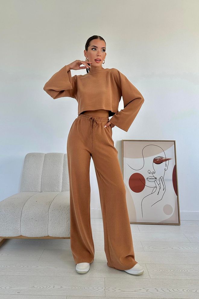 L&C Conjunto Marrón Casual Deporte Ropa De Calle Ropa al por mayor Casual