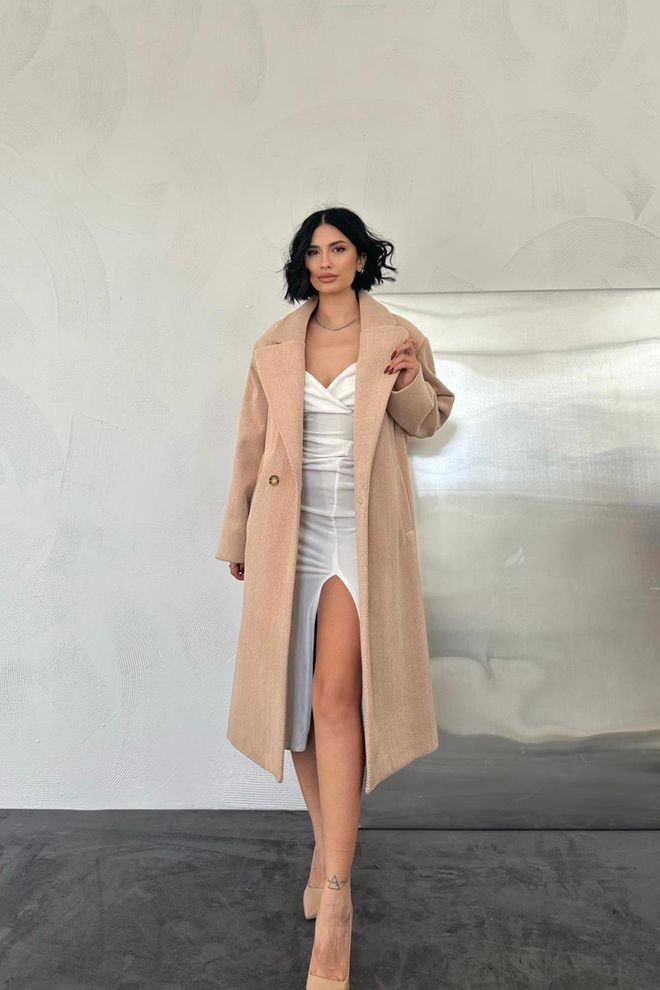 Elisa Cappotto Lungo Cammello Abbigliamento all'ingrosso Casuale