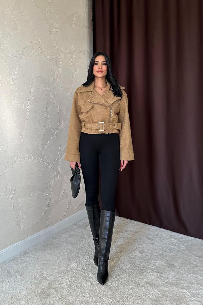 Elisa Cappotto Con Stampa Occhielli Cammello Abbigliamento all'ingrosso Casuale