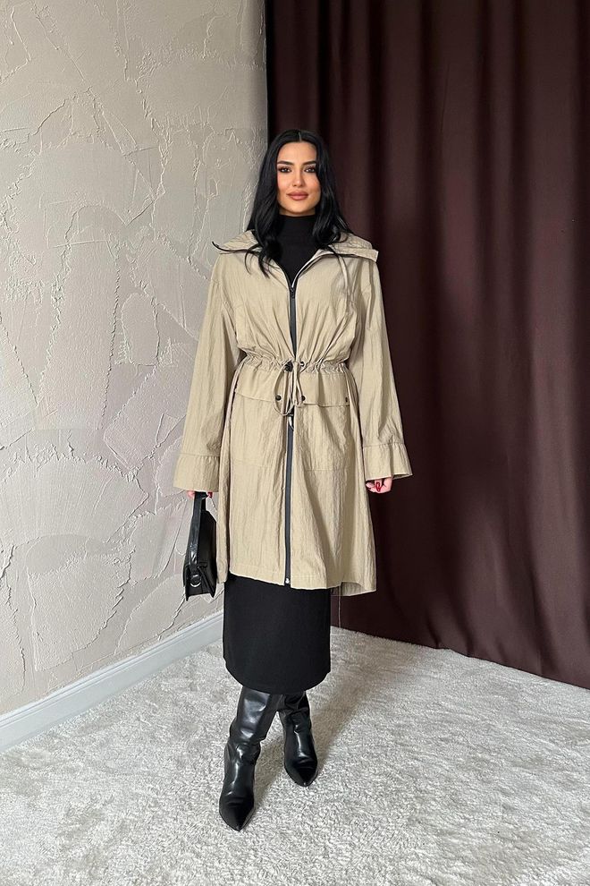 Elisa Trench Con Cinturini Cammello Abbigliamento all'ingrosso Casuale