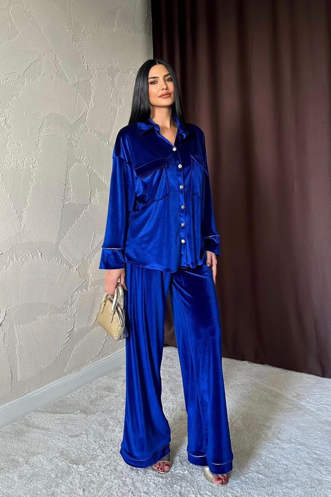 L&C Navy Blue Elegant Set With Bermuda Shorts & Mini Skirt Wholesale Clothing Lounge