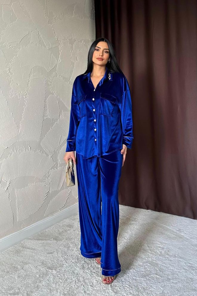 L&C Navy Blue Elegant Set With Bermuda Shorts & Mini Skirt Wholesale Clothing Fall