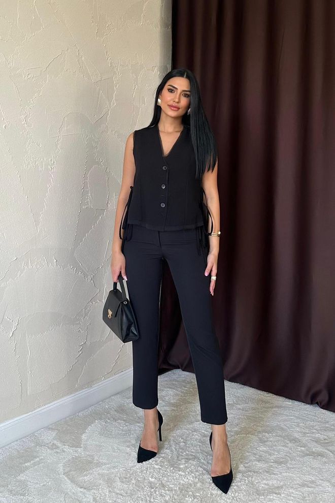 Elisa Pantaloni Dart Neri Abbigliamento all'ingrosso Formale