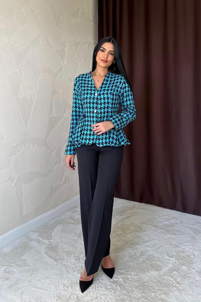 Elisa Giacca Con Dettaglio Fiocco Sul Retro Blu Abbigliamento all'ingrosso Formale