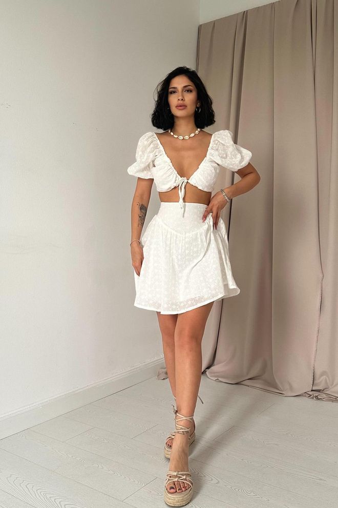 L&C Σετ Ασπρο Floral Boho Χονδρικό εμπόριο ενδυμάτων Casual