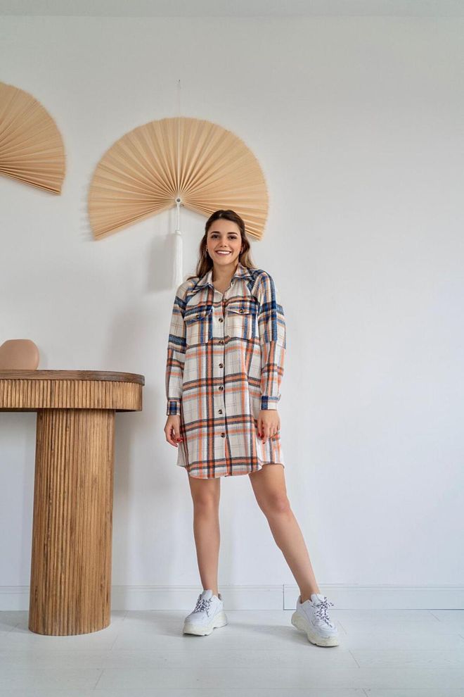 Elisa Suknelė „Lumberjack“ – Smėlio Spalvos Didmeninė prekyba drabužiais Kokteilinė