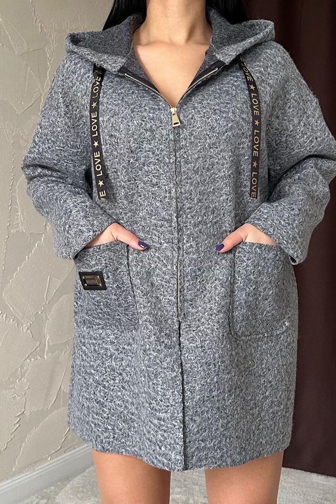 L&C Chaqueta Gris Con Capucha Y Cierre De Cremallera Ropa al por mayor Trabajo