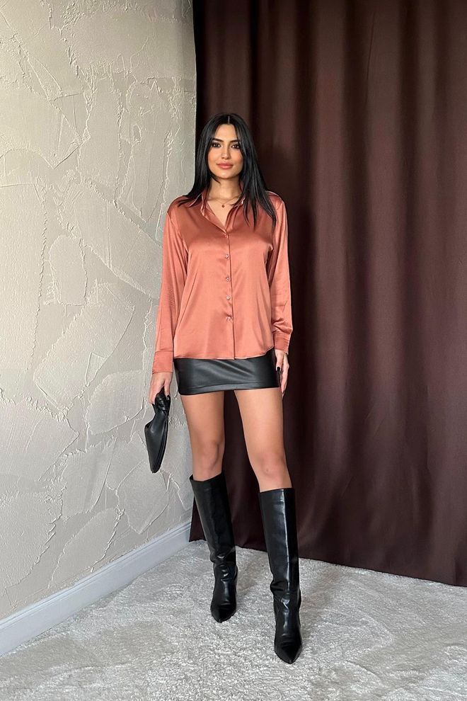 Elisa Camicia In Raso Piastrellato Abbigliamento all'ingrosso Formale