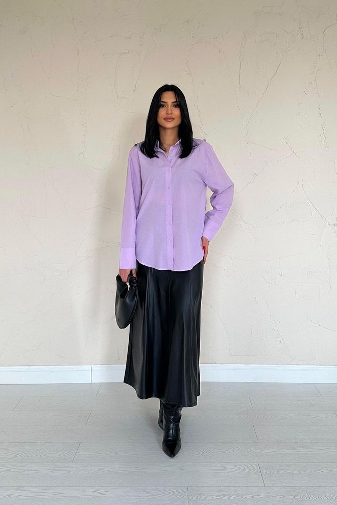 Elisa Poplínová Košeľa Fialová Veľkoobchod s oblečením Formálny