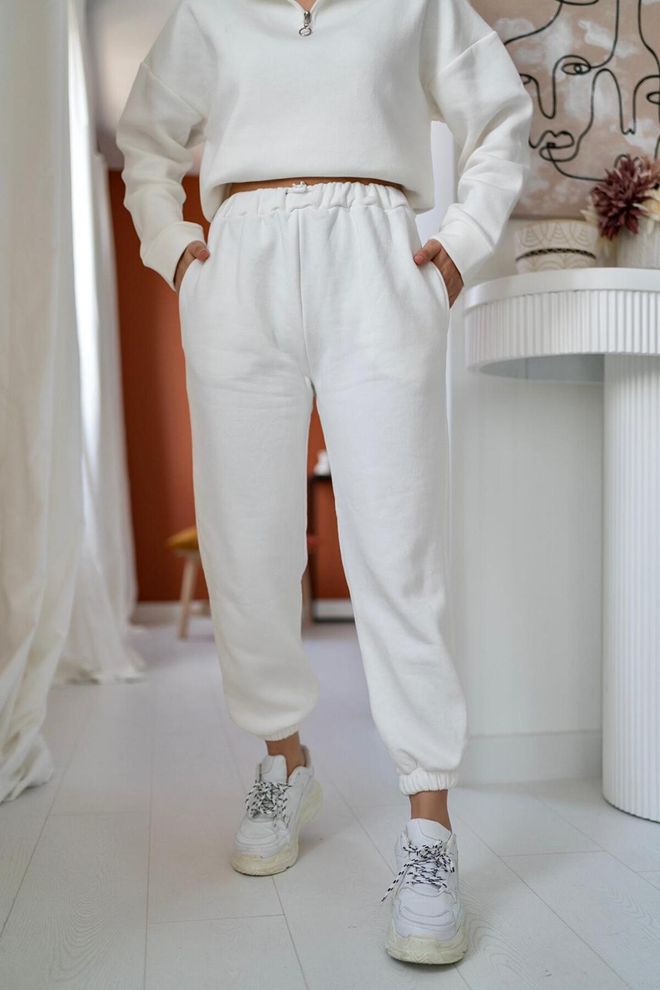 L&C Αθλητική Φόρμα Ασπρο Casual Αθλητικό Streetwear Jogger Χονδρικό εμπόριο ενδυμάτων Casual