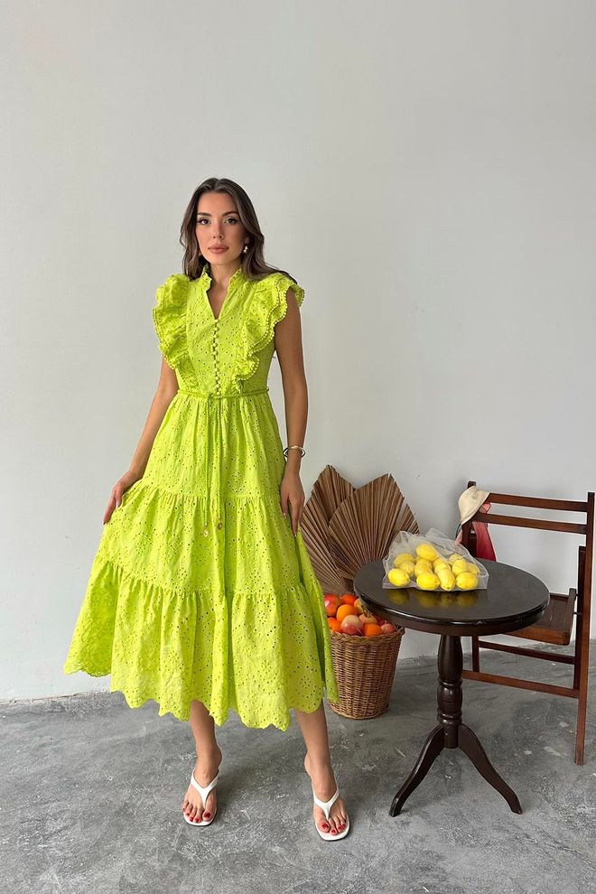 Elisa Veleprodajna Haljina S Gumbima Sa Zelenim Uljem Veleprodaja odjeće Formalni