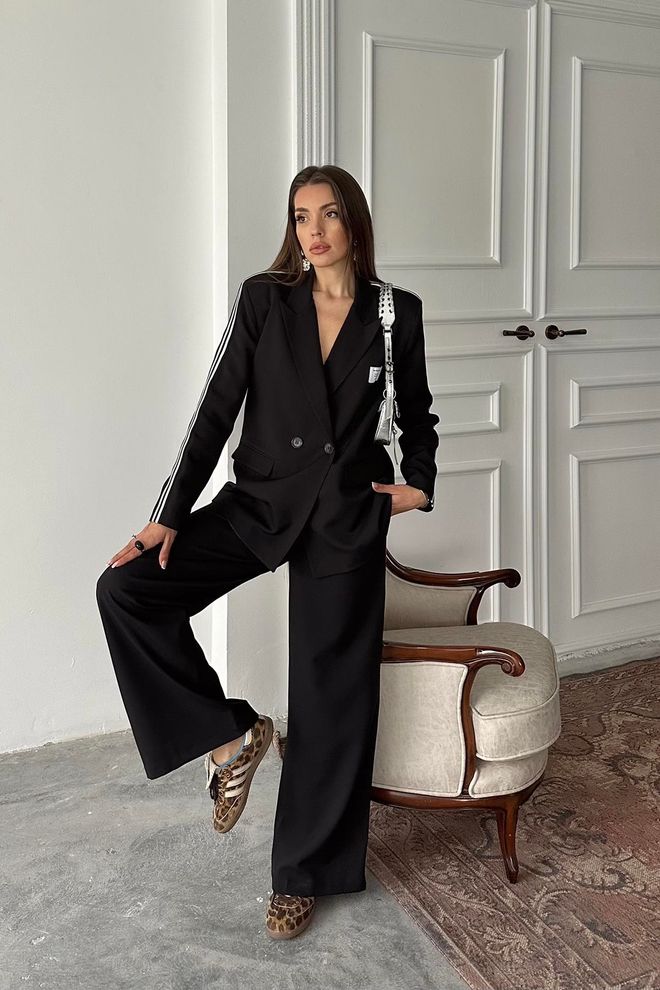 Elisa Abito Con Righe Sui Lati Superiore E Inferiore Nero Abbigliamento all'ingrosso Formale