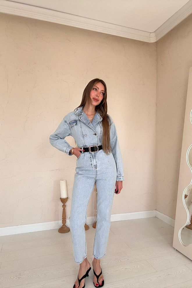 Elisa Snow Wash Jeansoverall In Blau Großhandelskleidung Lässig