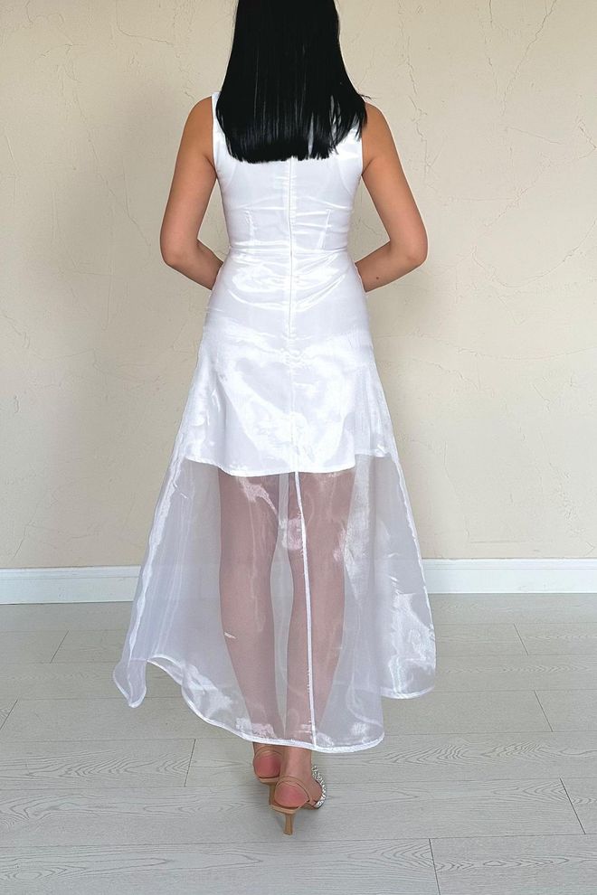 L&C Элегантное Белое Платье сорочка С Рукавами крышками Оптовая продажа одежды Формальный