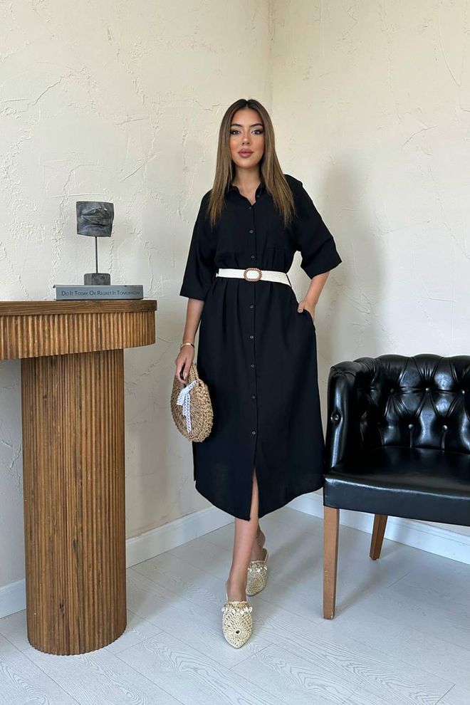 Elisa Suknelė Su Diržu Juoda Didmeninė prekyba drabužiais Kokteilinė