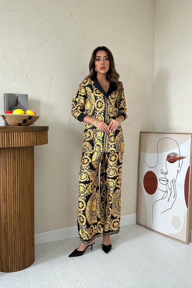L&C Zwart Elegant Formeel Set Met Palazzo Broek Groothandel Kleding Casual
