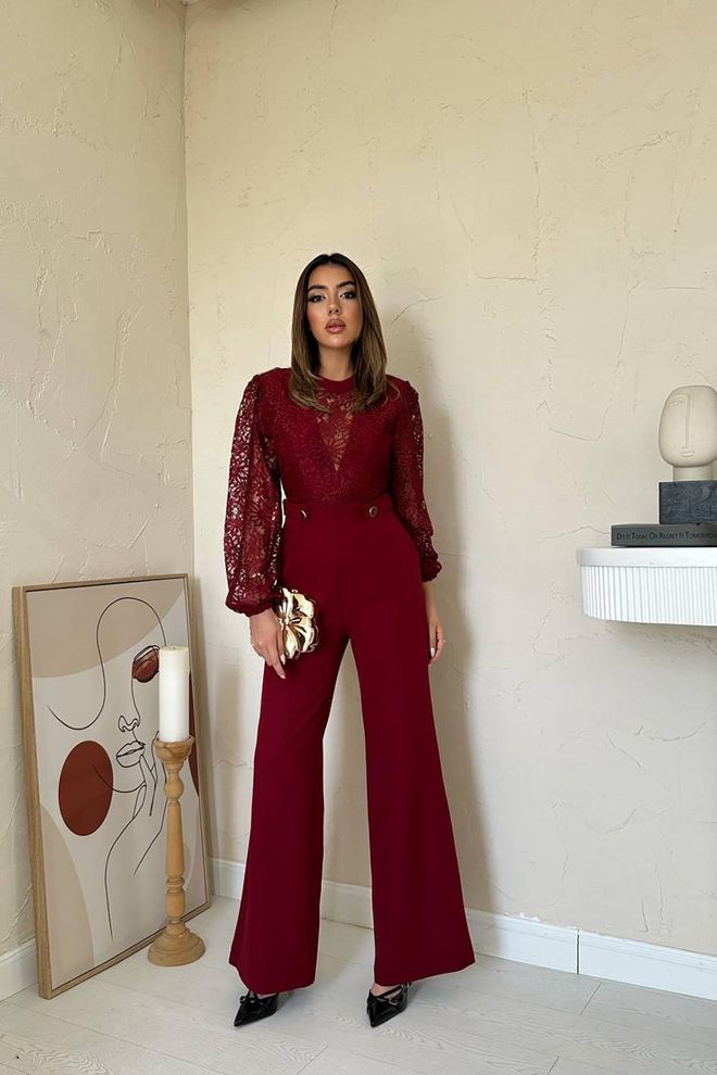 Elisa Kombinezonas Tamsiai Raudonas Eleganti Švarkas Didmeninė prekyba drabužiais 0