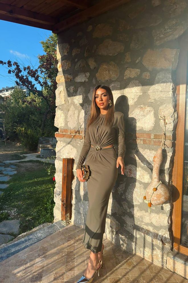 Elisa Žalia Seksuali Eleganti Formalūs Sheath Suknelė Didmeninė prekyba drabužiais Čiuožėjos