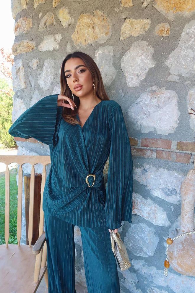 Elisa Green Elegant Formal Set Wholesale Clothing Modest