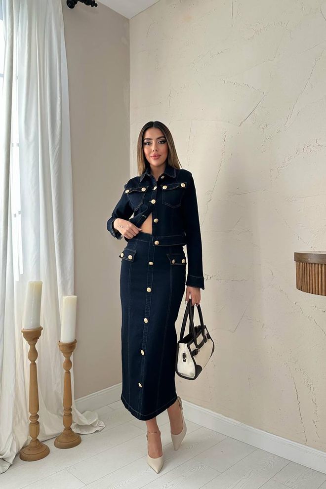 Elisa Navy Blue Elegant Formal Vintage Retro Set Wholesale Clothing Vintage