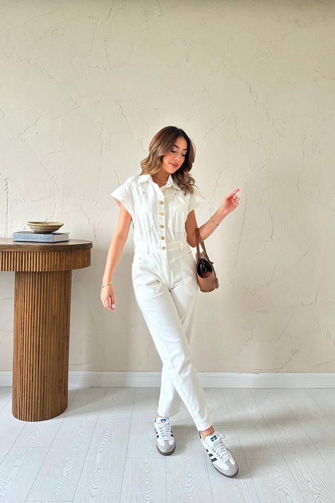 Elisa Mono Blanco Casual Streetwear Elegante Ropa al por mayor Casual