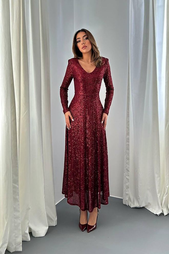 Elisa Abito Pullover Con Scollatura Posteriore Bordeaux All'ingrosso Abbigliamento all'ingrosso 0