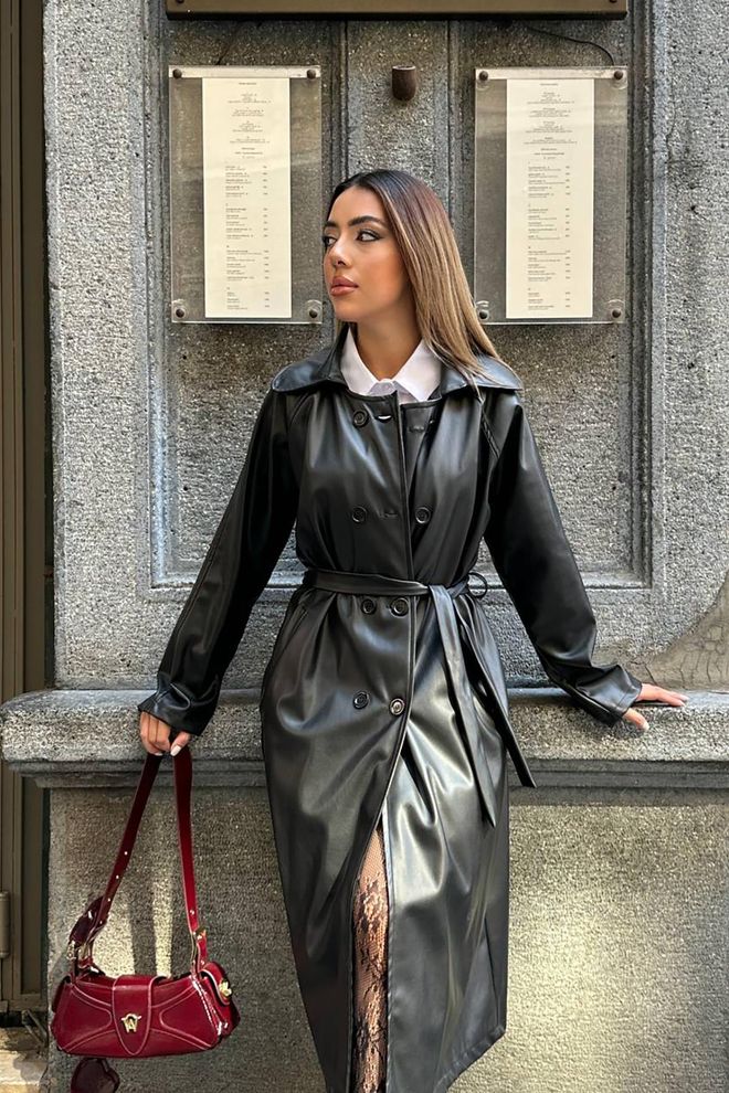 L&C Black Elegant Formal Sexy Vintage Glam Retro Trenchcoat Wholesale Clothing Fall