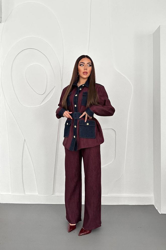 Elisa Claret Red Set Wholesale Clothing Casual