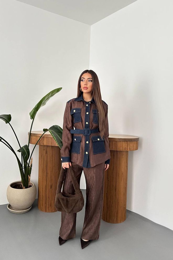 Elisa Brown Elegant Formal Set Wholesale Clothing Modest