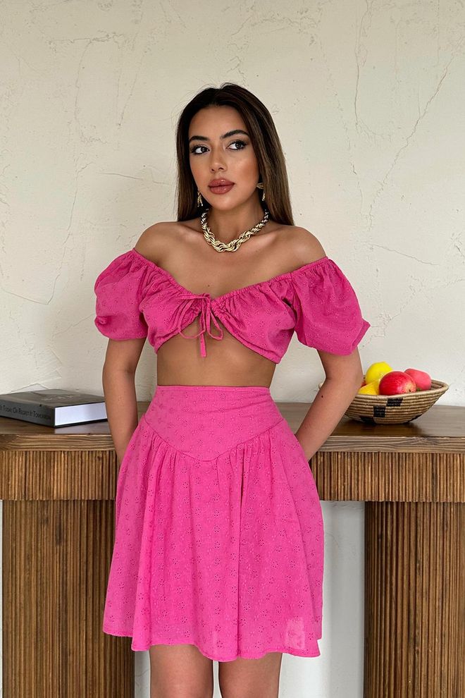 L&C Set Sexy Croială Cambrată Cravată Fuchsia Îmbrăcăminte cu ridicata Plajă