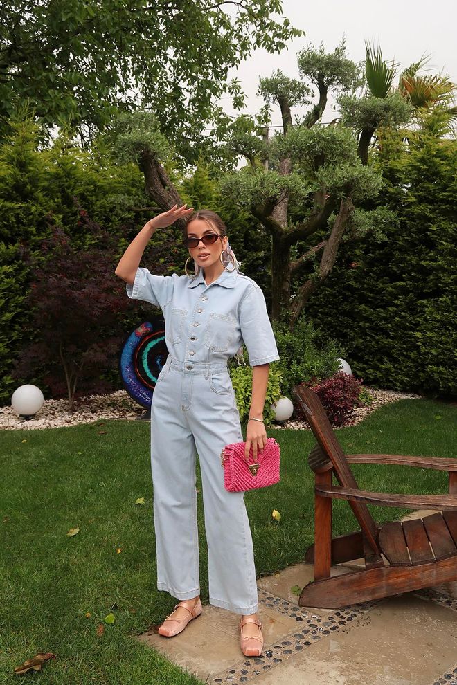 Elisa Denim Overalls – Blau Großhandelskleidung Lässig