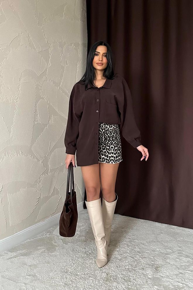 Elisa Casual Shirt Brown Wholesale Clothing Casual