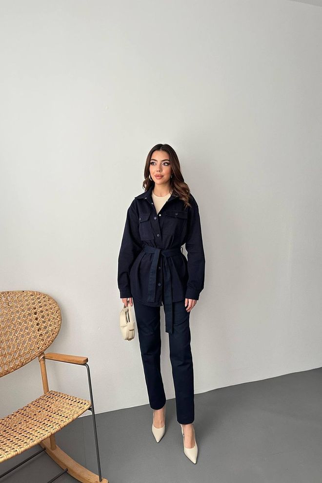 Elisa Set Blu Navy Abbigliamento Casual Elegante Da Lavoro Abbigliamento all'ingrosso Casuale