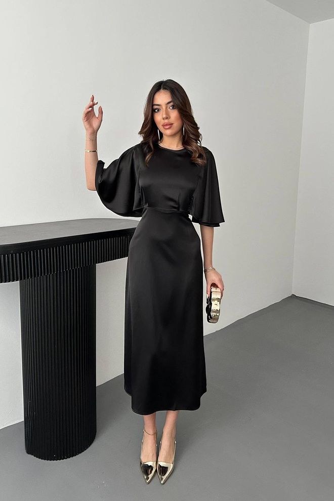 L&C Vestido Preto Elegante Formal Sexy Glam Slip Roupas por atacado Elegante