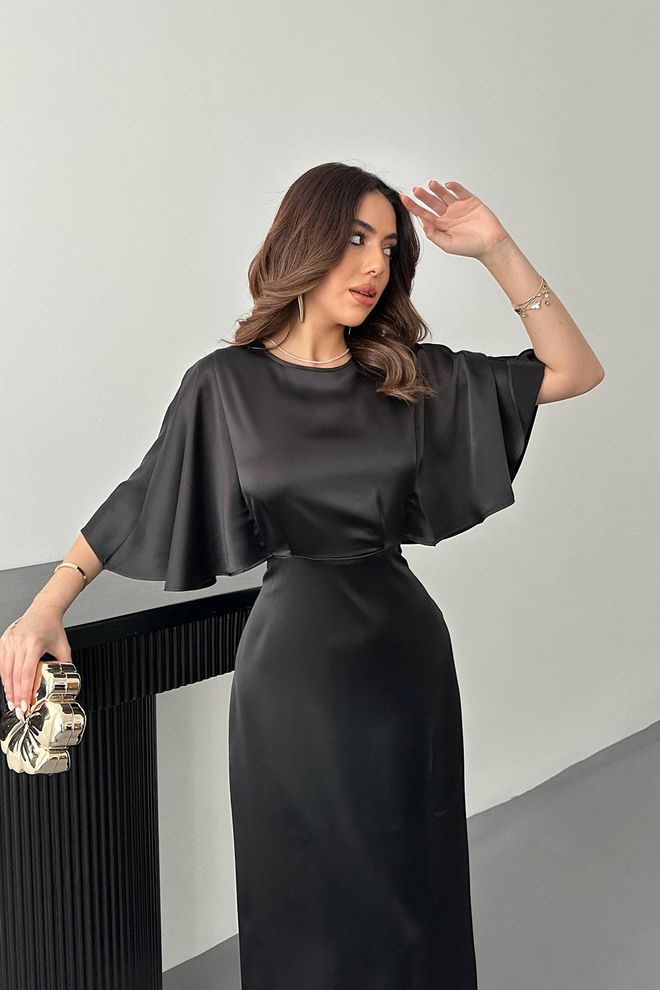 L&C Vestido Preto Elegante Formal Sexy Glam Slip Roupas por atacado Cocktail