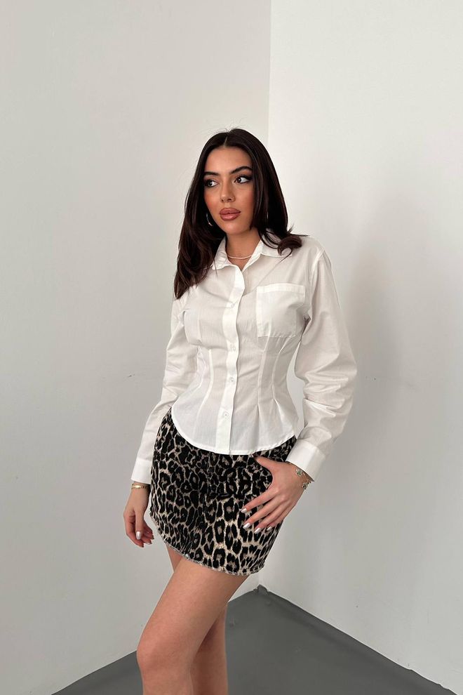 Elisa Bela Oprijeta Majica Z Zarezanim Ovratnikom In Dolgimi Rokavi Oblačila na debelo Ležerno