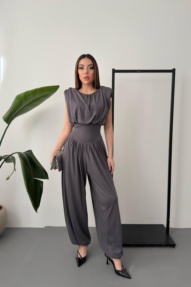 Elisa Γκρι Κομψό Ραμμένο Ολόσωμη Φόρμα Χονδρικό εμπόριο ενδυμάτων Casual