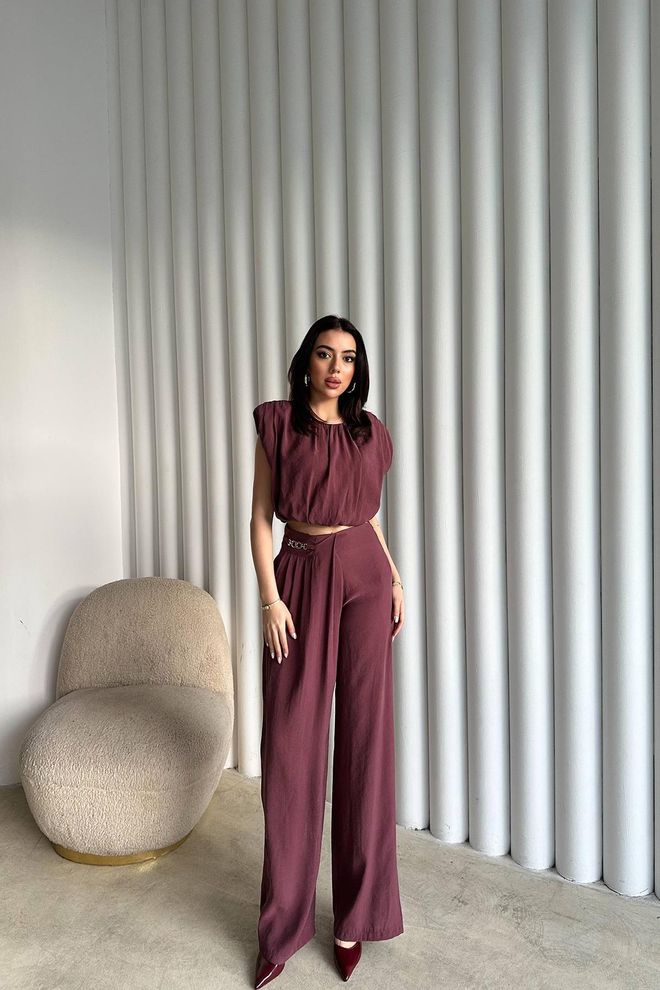 Elisa Elegante Set Bordeaux Abbigliamento all'ingrosso Casuale