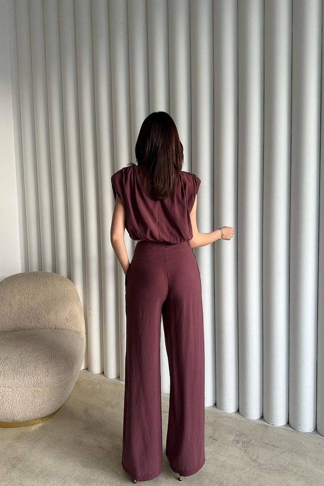 Elisa Elegant Claret Red Set Wholesale Clothing Spring